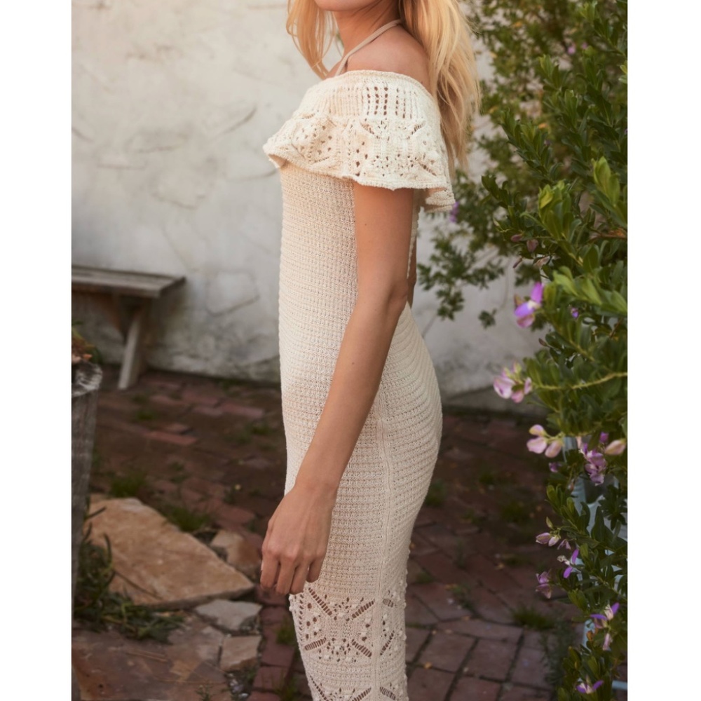 Anthropologie Mara Off-The-Shoulder Sweater Midi Dress | Sz S - Picture 4 of 8